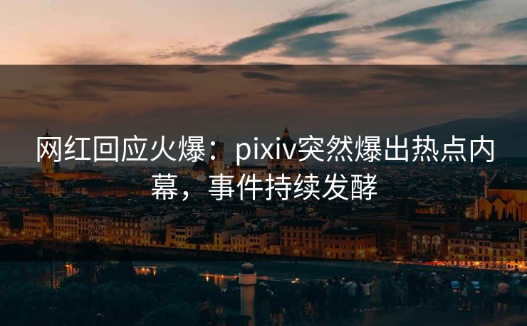 网红回应火爆：pixiv突然爆出热点内幕，事件持续发酵