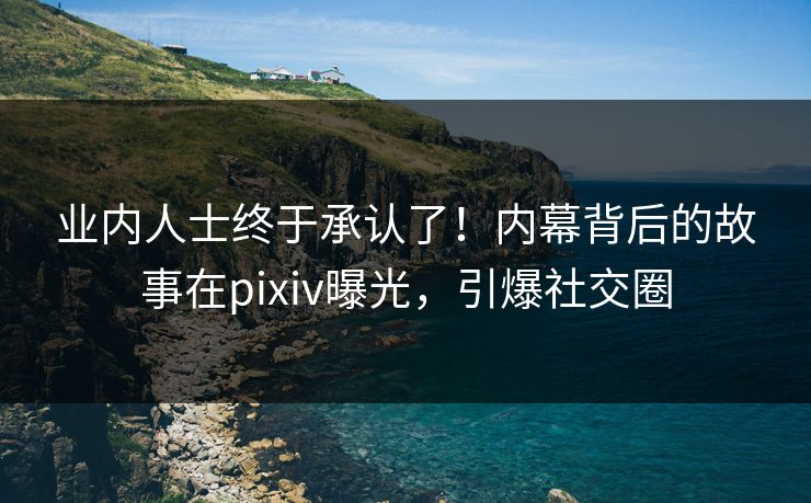 业内人士终于承认了！内幕背后的故事在pixiv曝光，引爆社交圈