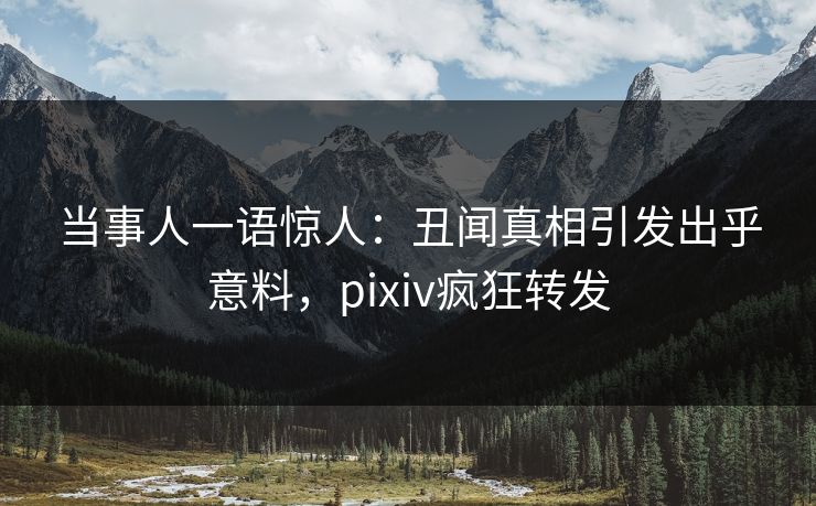 当事人一语惊人：丑闻真相引发出乎意料，pixiv疯狂转发