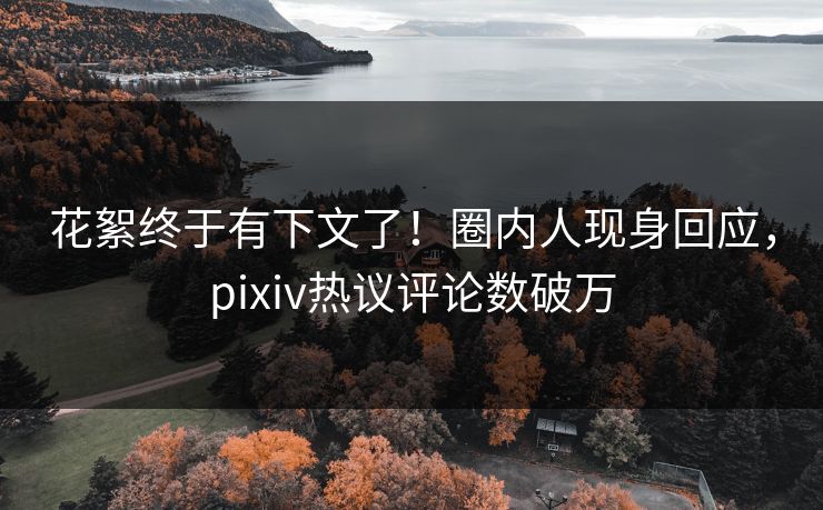 花絮终于有下文了！圈内人现身回应，pixiv热议评论数破万