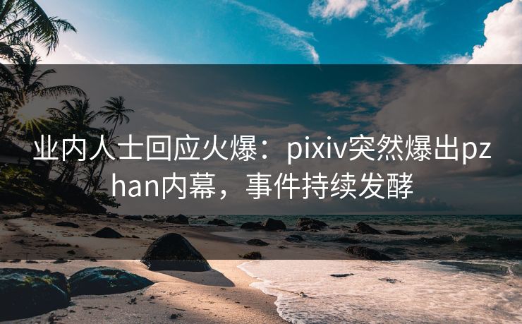 业内人士回应火爆：pixiv突然爆出pzhan内幕，事件持续发酵