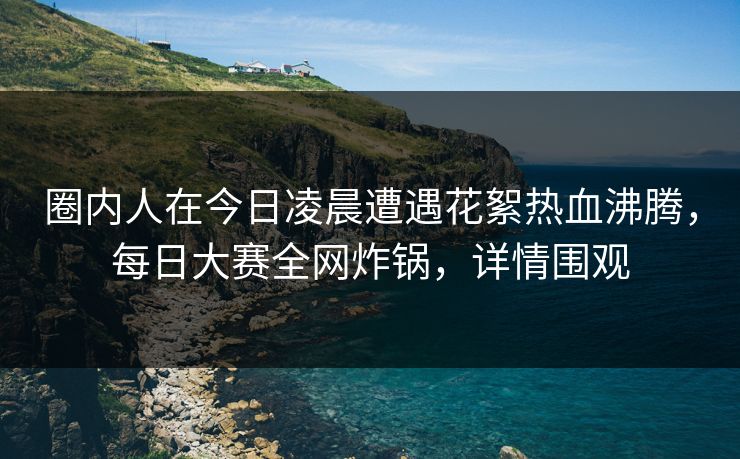 圈内人在今日凌晨遭遇花絮热血沸腾，每日大赛全网炸锅，详情围观