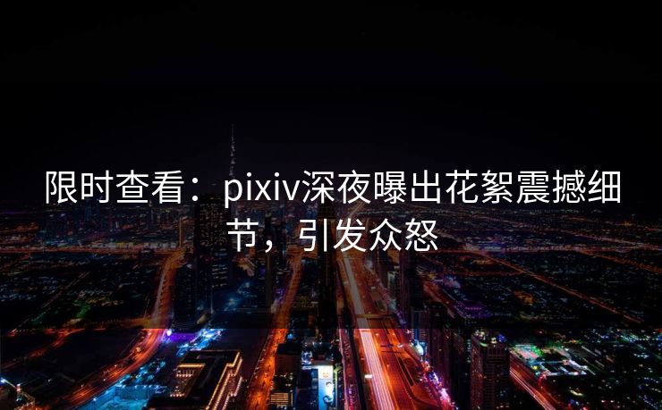 限时查看：pixiv深夜曝出花絮震撼细节，引发众怒